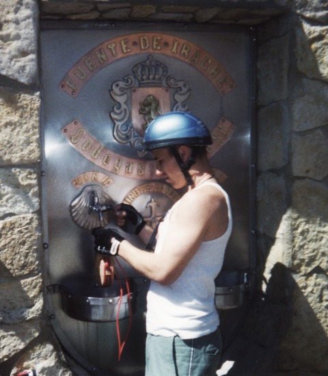 camino de santiago wine fountain