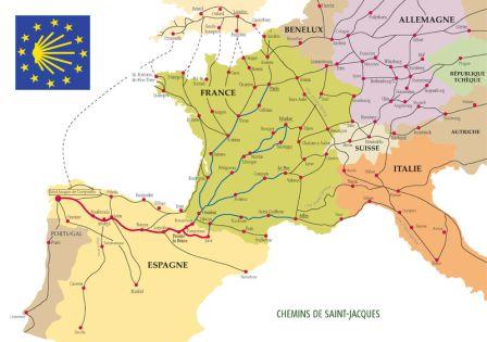 mapa del camino de santiago